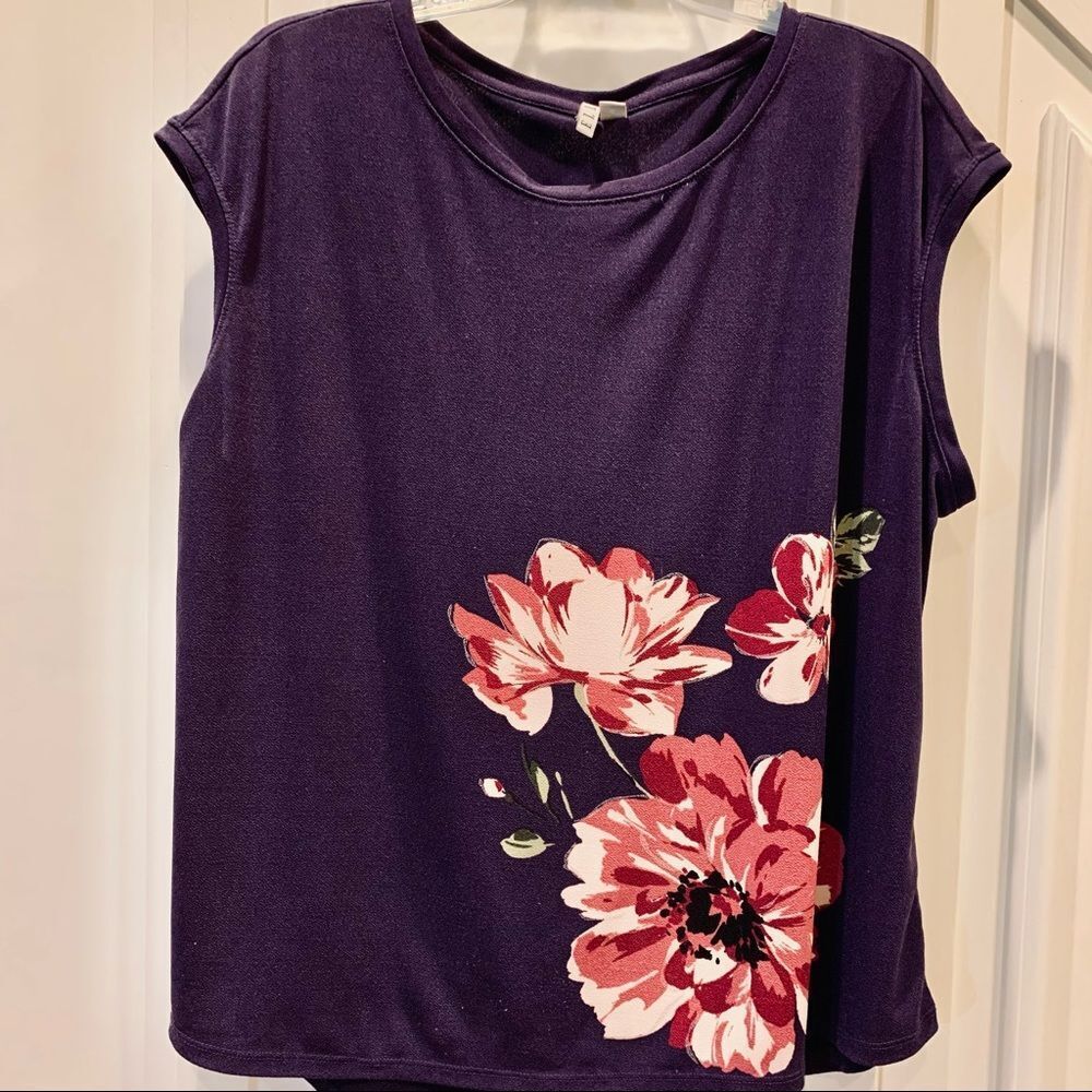 Elle Purple Floral Top XL